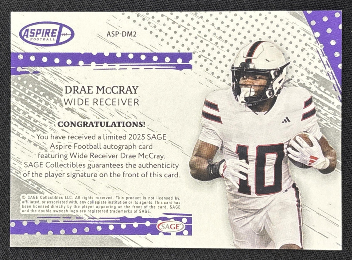 Drae McCray 2025 SAGE Aspire Auto Silver /25