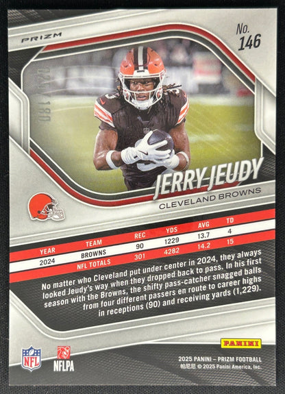 Jerry Jeudy 2025 Panini Prizm Pigskin /180 Browns Sports Trading Cards