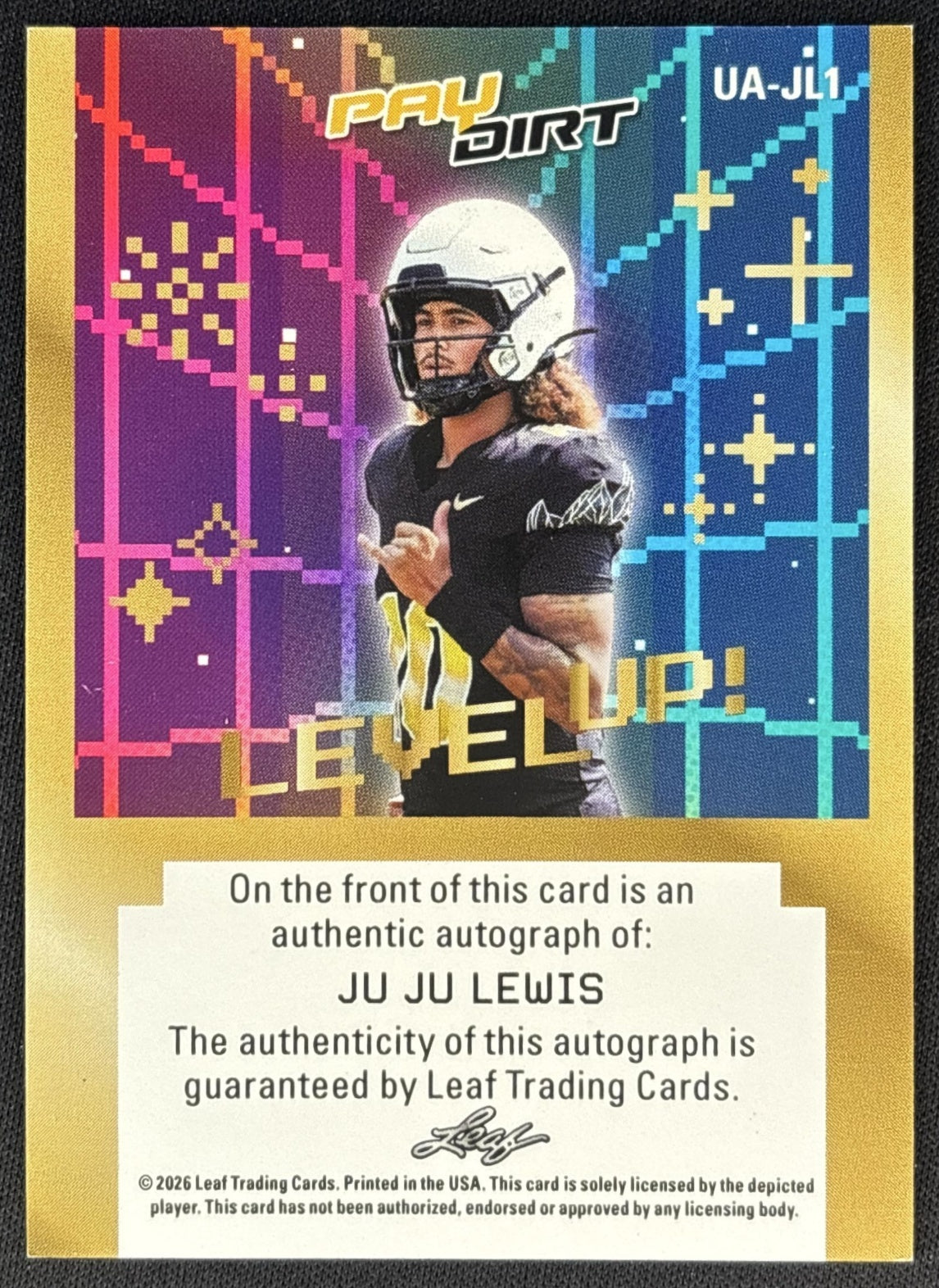 Ju Lewis 2026 Leaf Paydirt Level Up! Auto Orange /49 back