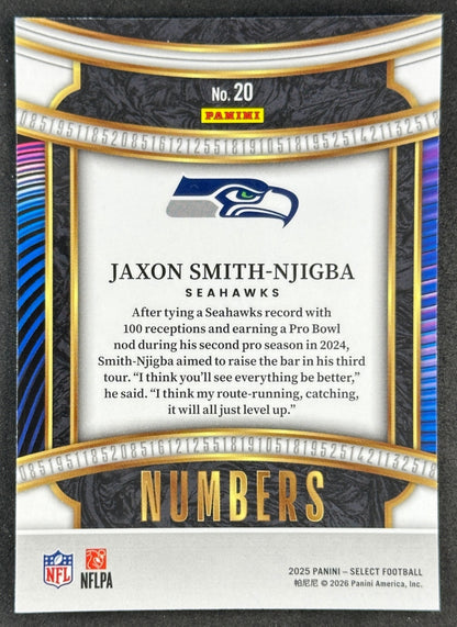 Jaxon Smith-Njigba 2025 Select Numbers Seahawks Sports Trading Cards