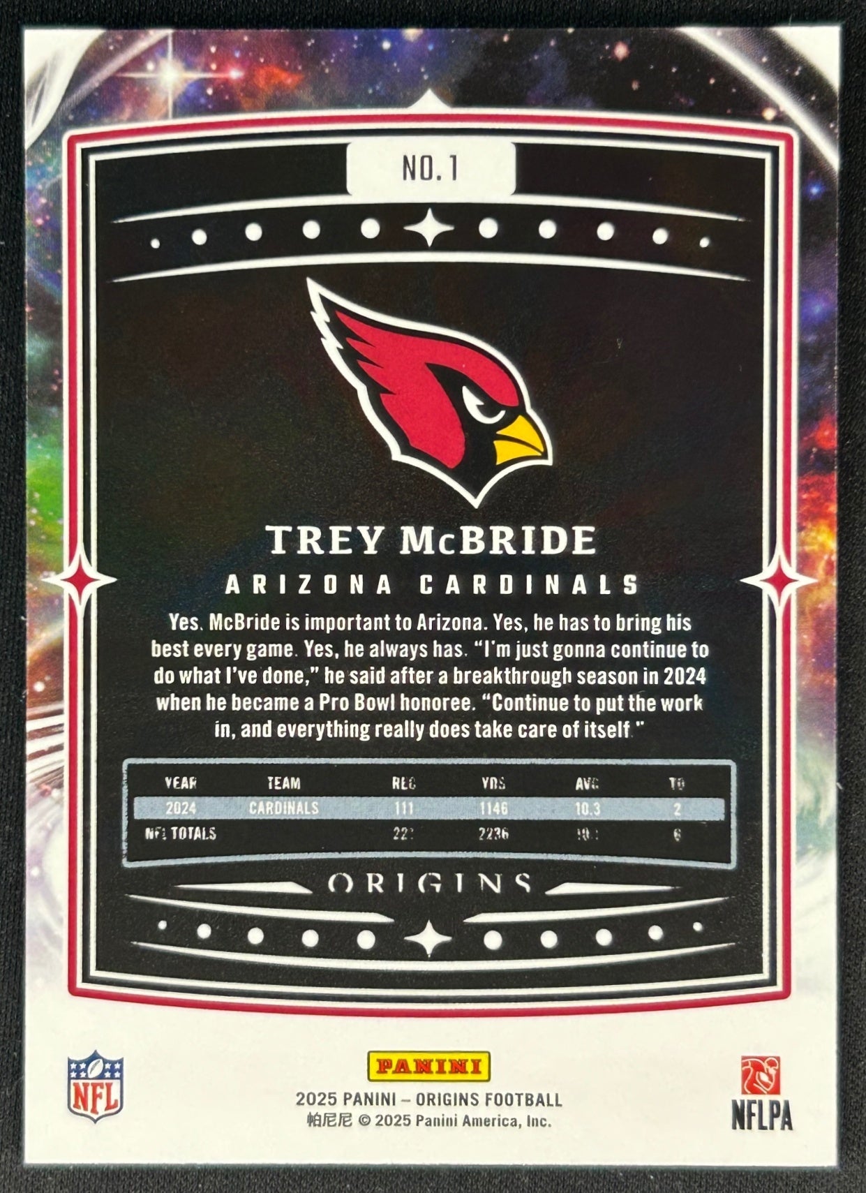 Trey McBride 2025 Origins Cardinals Sports Card