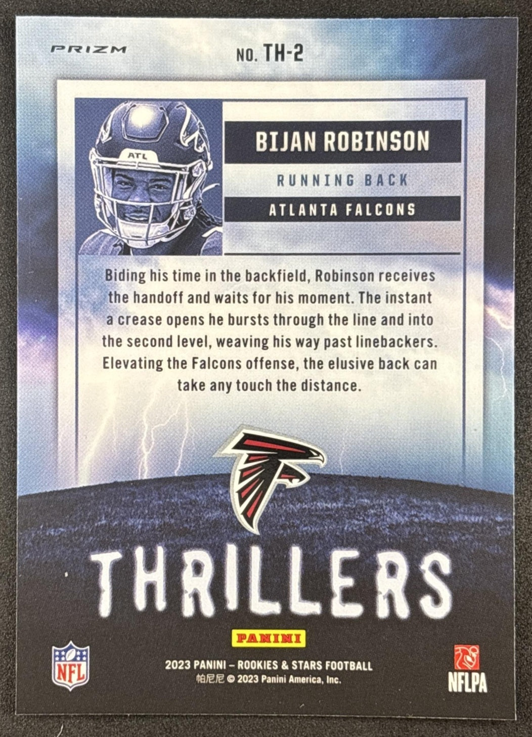 Bijan Robinson 2023 Panini Rookies & Stars Thrillers Red Plaid Falcons Atlanta Falcons Sports Trading Cards