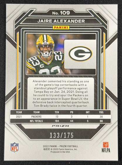 Jaire Alexander 2022 Panini Prizm Hyper /175 Packers