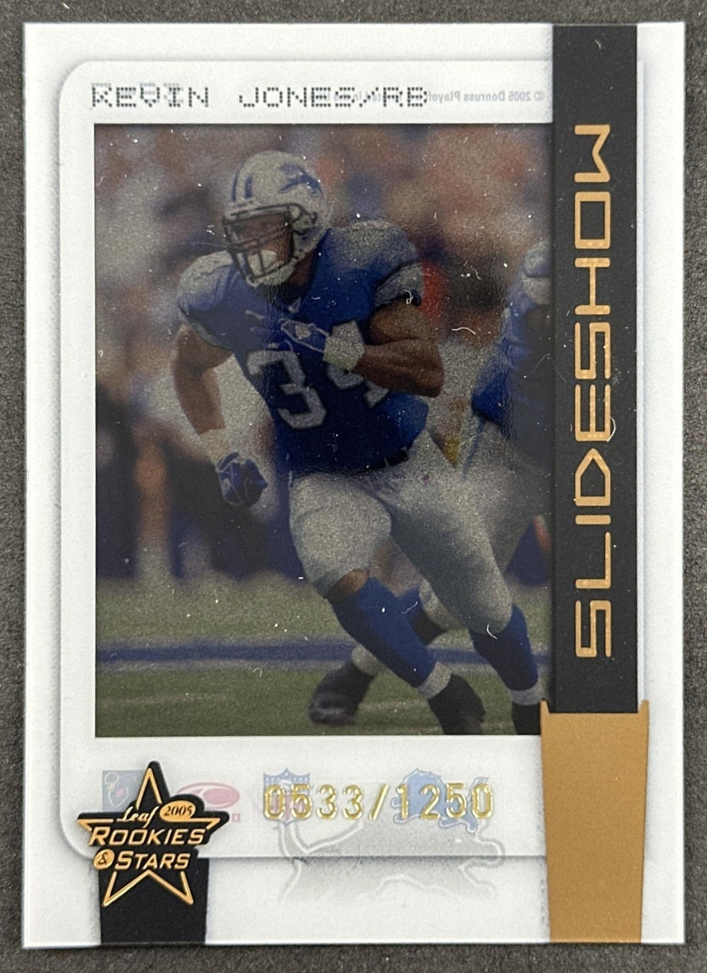 Kevin Jones Slideshow /1250 Leaf Rookies & Stars Lions back