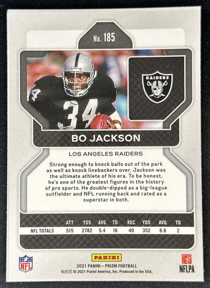 Bo Jackson 2021 Panini Prizm Raiders back