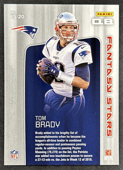 Tom Brady 2019 Panini Score Fantasy Stars Patriots