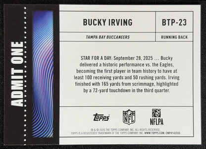 Bucky Irving 2026 Topps Big Ticket Players Buccaneers back