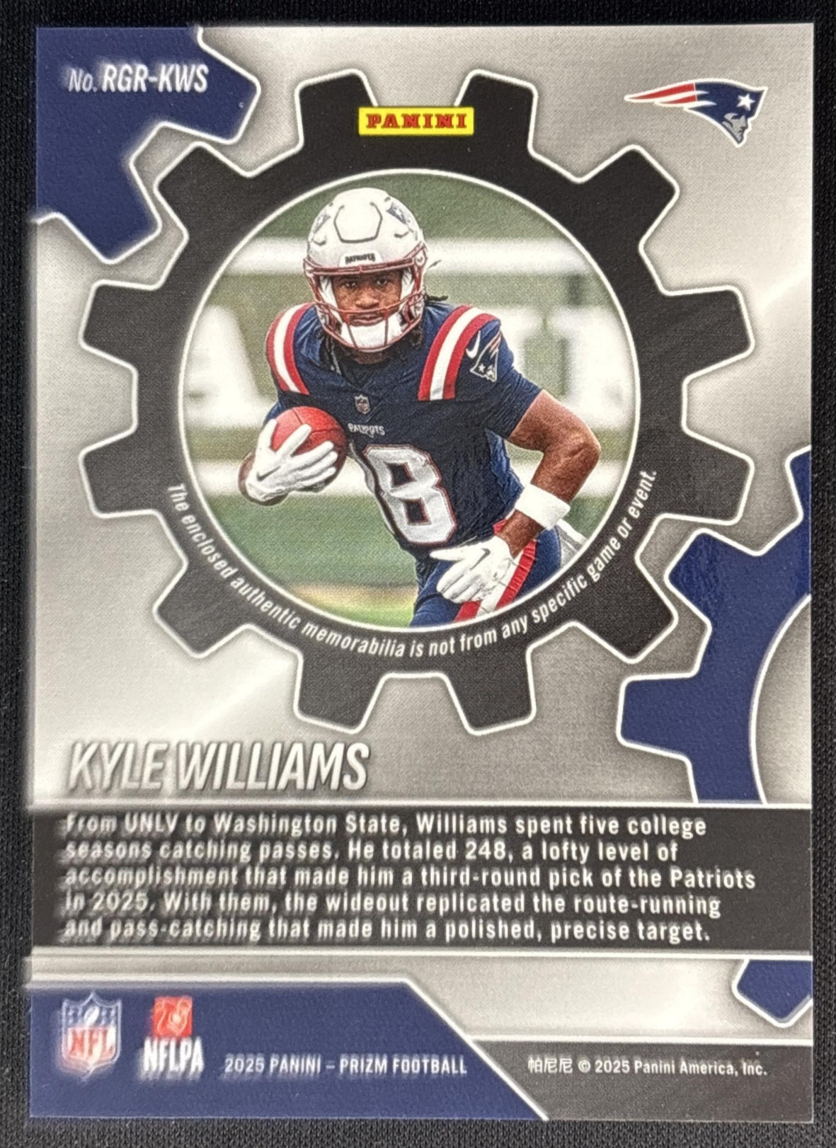 Kyle Williams 2025 Panini Prizm Rookie Gear