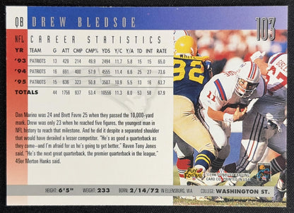 Drew Bledsoe 1996 Donruss Patriots Back