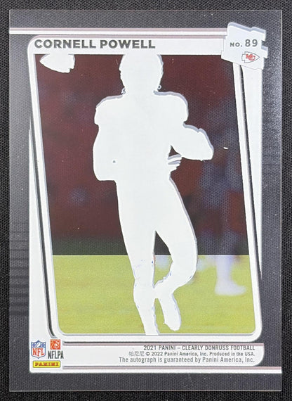 Cornell Powell 2021 Panini Clearly Donruss Rated Rookie Auto Chiefs back