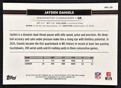 Jayden Daniels 2026 Topps NSCC Collection NFL Commanders Sports Trading Cards
