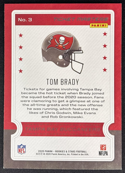 Tom Brady 2020 Panini Rookies & Stars Ticket Masters Buccaneers Sports Trading Cards