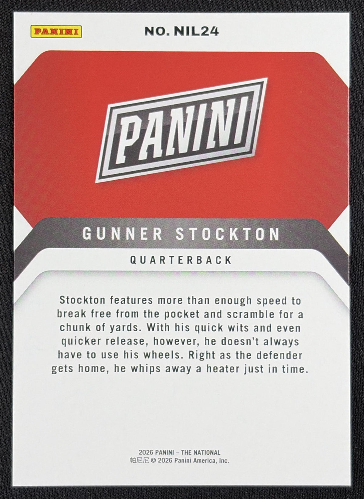 Gunner Stockton 2026 Panini NSCC Silver Pack