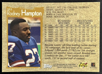 Rodney Hampton 1996 Topps Chrome Giants Sports Trading Cards