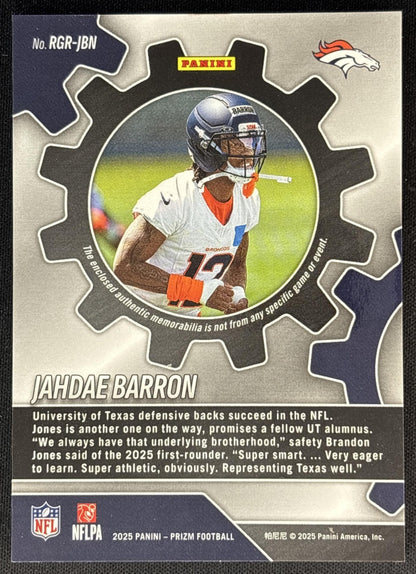 Jahdae Barron 2025 Panini Prizm Rookie Gear