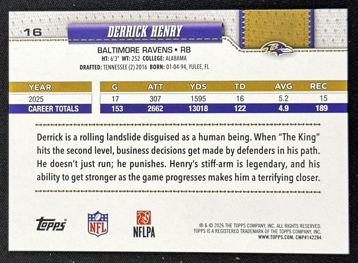 Derrick Henry 2026 Topps Flagship Fanatics Foil Ravens