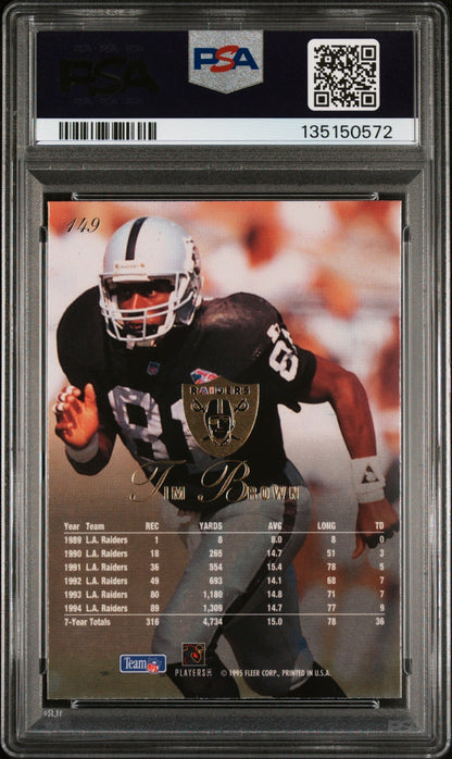 Tim Brown 1995 Fleer Flair PSA 9 Raiders back