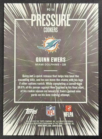 Quinn Ewers 2026 Topps Pressure Cookers Dolphins