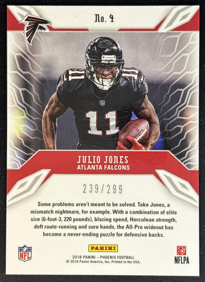 Julio Jones 2018 Panini Phoenix Adrenaline Rush Red /299 Falcons back