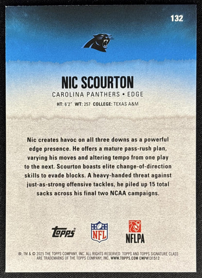 Nic Scourton 2025 Topps Signature Class Rookie Red & Black Foil Panthers Sports Trading Cards