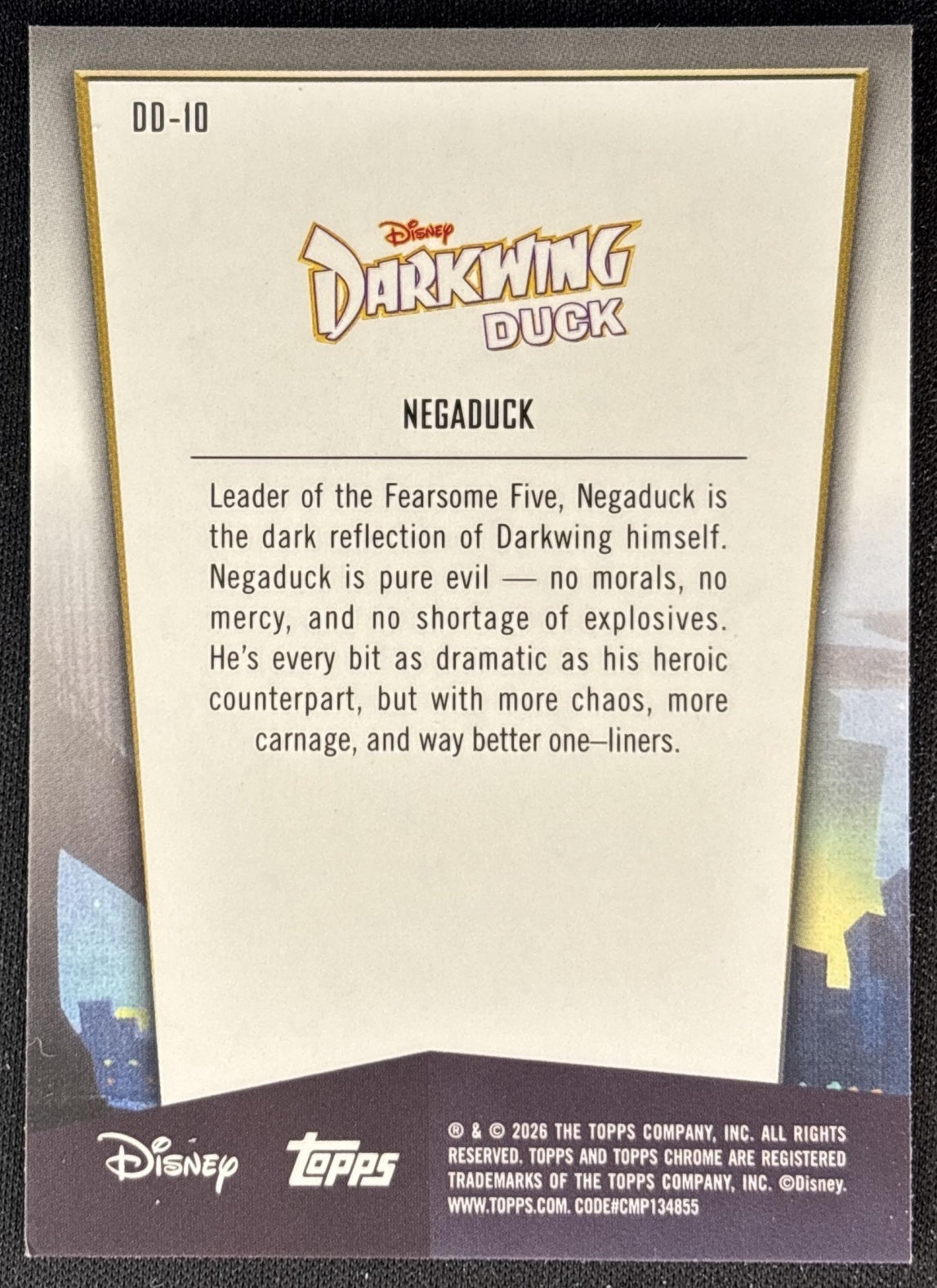 Negaduck 2026 Topps Chrome Disney Darkwing Duck 35th Anniversary Back