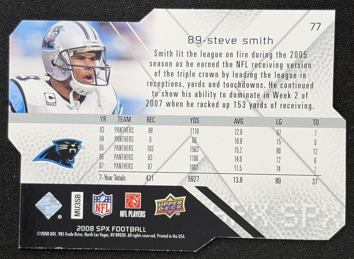 Steve Smith 2008 SPx Panthers Sports Trading Card
