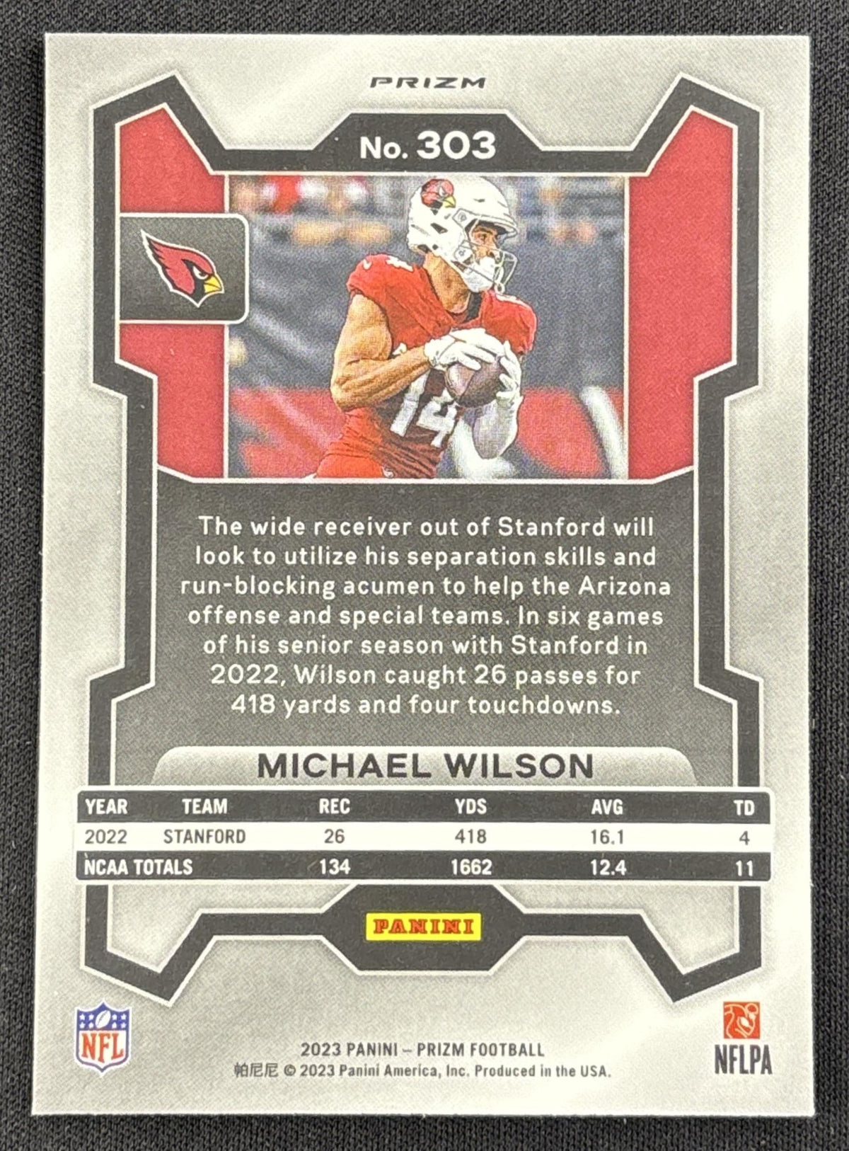 Michael Wilson 2023 Panini Prizm Lazer Cardinals