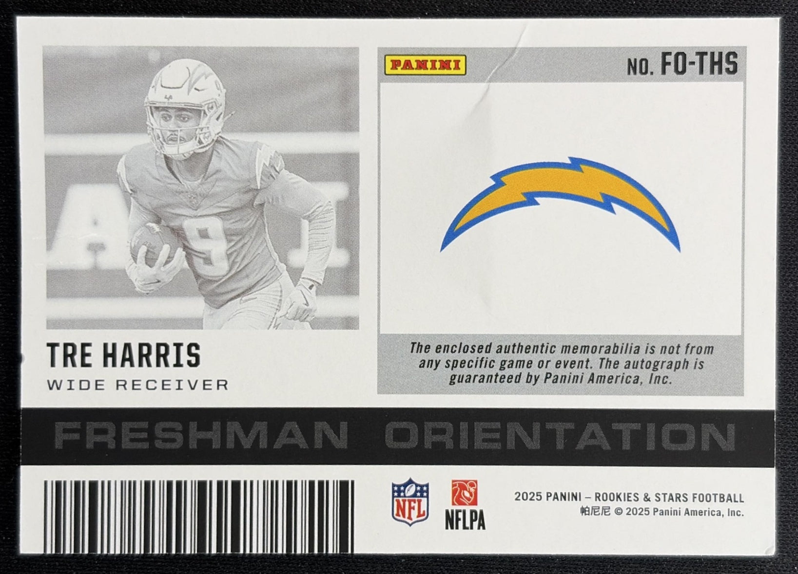 Tre Harris 2025 Panini Rookies & Stars Freshman Orientation /99 Chargers Sports Trading Cards