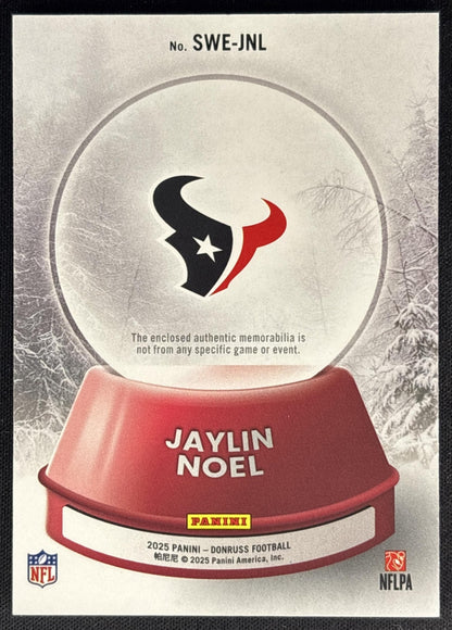 Jaylin Noel 2025 Panini Donruss Rookie Holiday Sweater Texans back