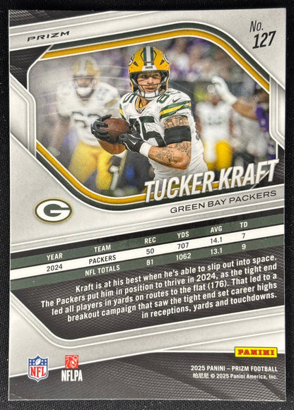 Tucker Kraft 2025 Prizm White Disco Prizms Packers - back