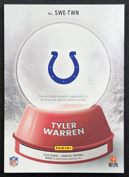 Tyler Warren 2025 Panini Donruss Rookie Holiday Sweater Colts