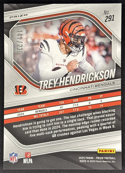 Trey Hendrickson 2025 Panini Prizm Blue Wave /230 Bengals Sports Trading Cards