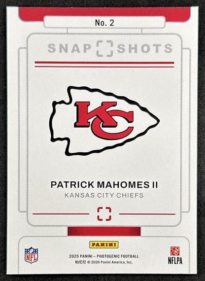 Patrick Mahomes II 2025 Panini PhotoGenic Championship Snapshots Chiefs back