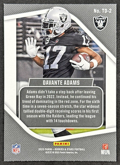 Davante Adams 2023 Panini Rookies & Stars Touchdown Club Raiders Back