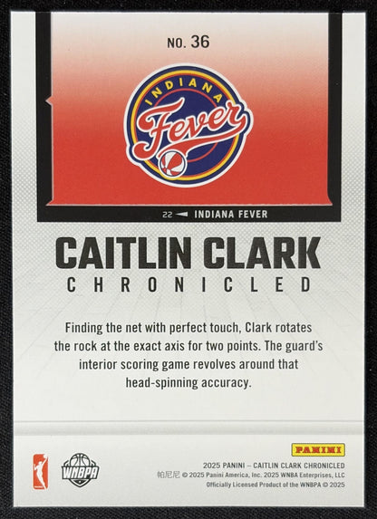 Caitlin Clark 2025 Panini Chronicled WNBA Holo Fever 36