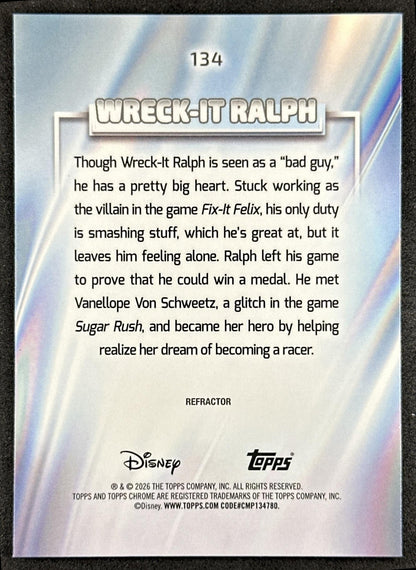 Wreck-It Ralph 2026 Topps Chrome Disney Refractor Back