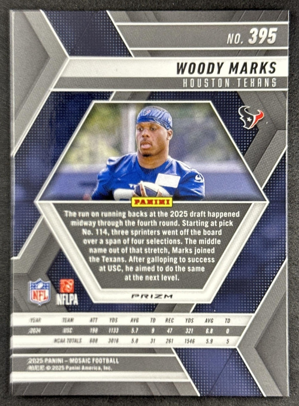 Woody Marks 2025 Panini Mosaic Rookies Texans back