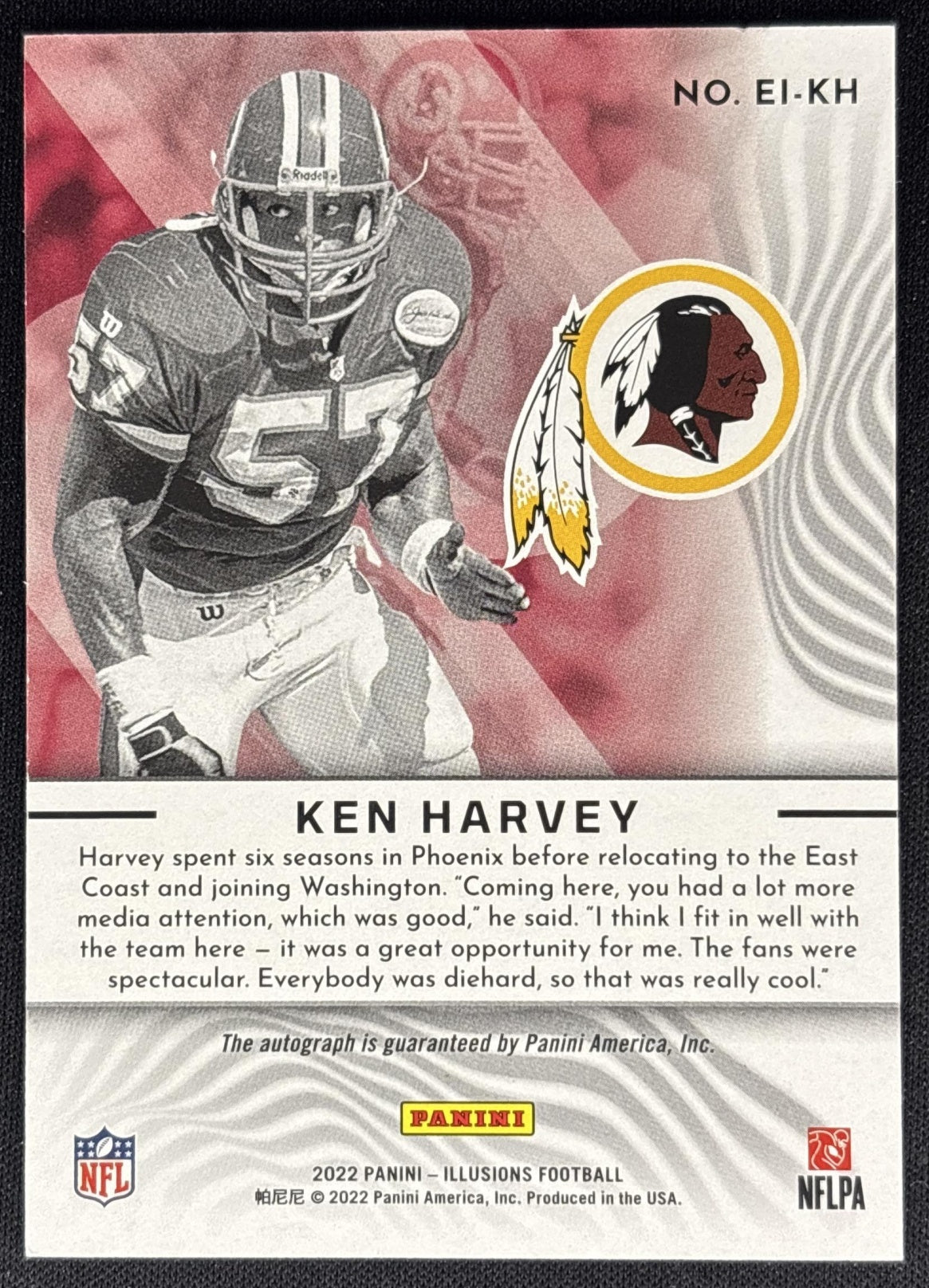 Ken Harvey 2022 Panini Illusions Elusive Ink /199 Redskins Commanders Sports Trading Cards