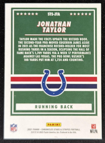 Jonathan Taylor 2021 Panini Chronicles Stars and Stripes Colts Sports Trading Card