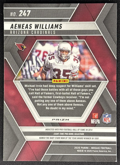 Aeneas Williams 2025 Panini Mosaic Purple Scope Prizm Cardinals back