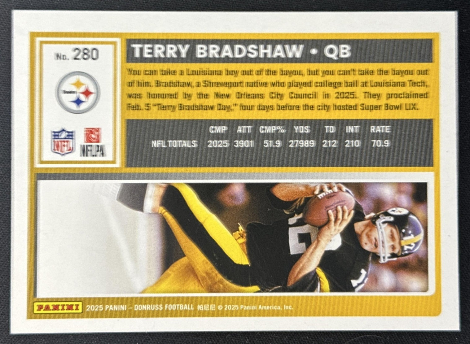 Terry Bradshaw 2025 Panini Donruss Press Proof Silver /199 Steelers Sports Trading Cards