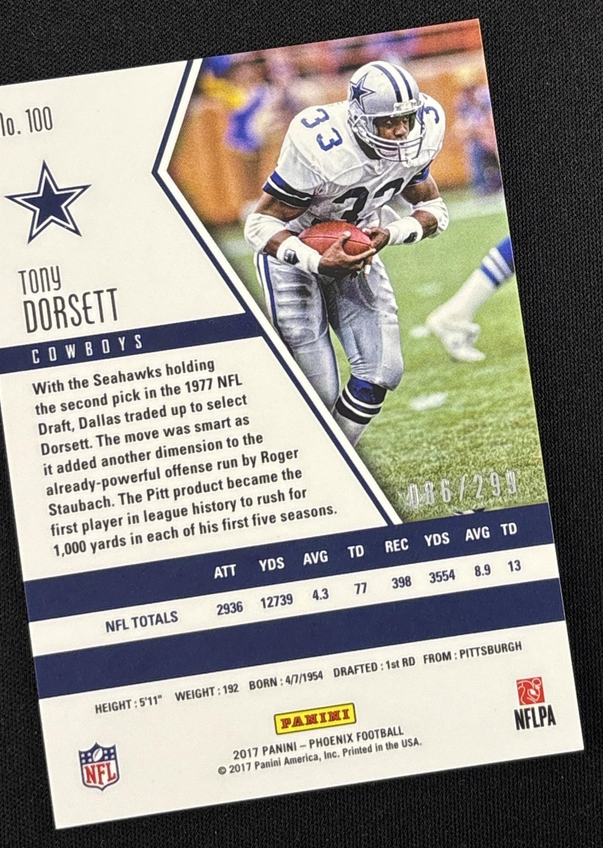 Tony Dorsett 2017 Panini Phoenix Red /299 Cowboys