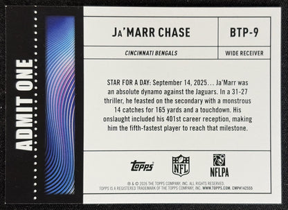 Ja'Marr Chase 2026 Topps Big Ticket Players Bengals back