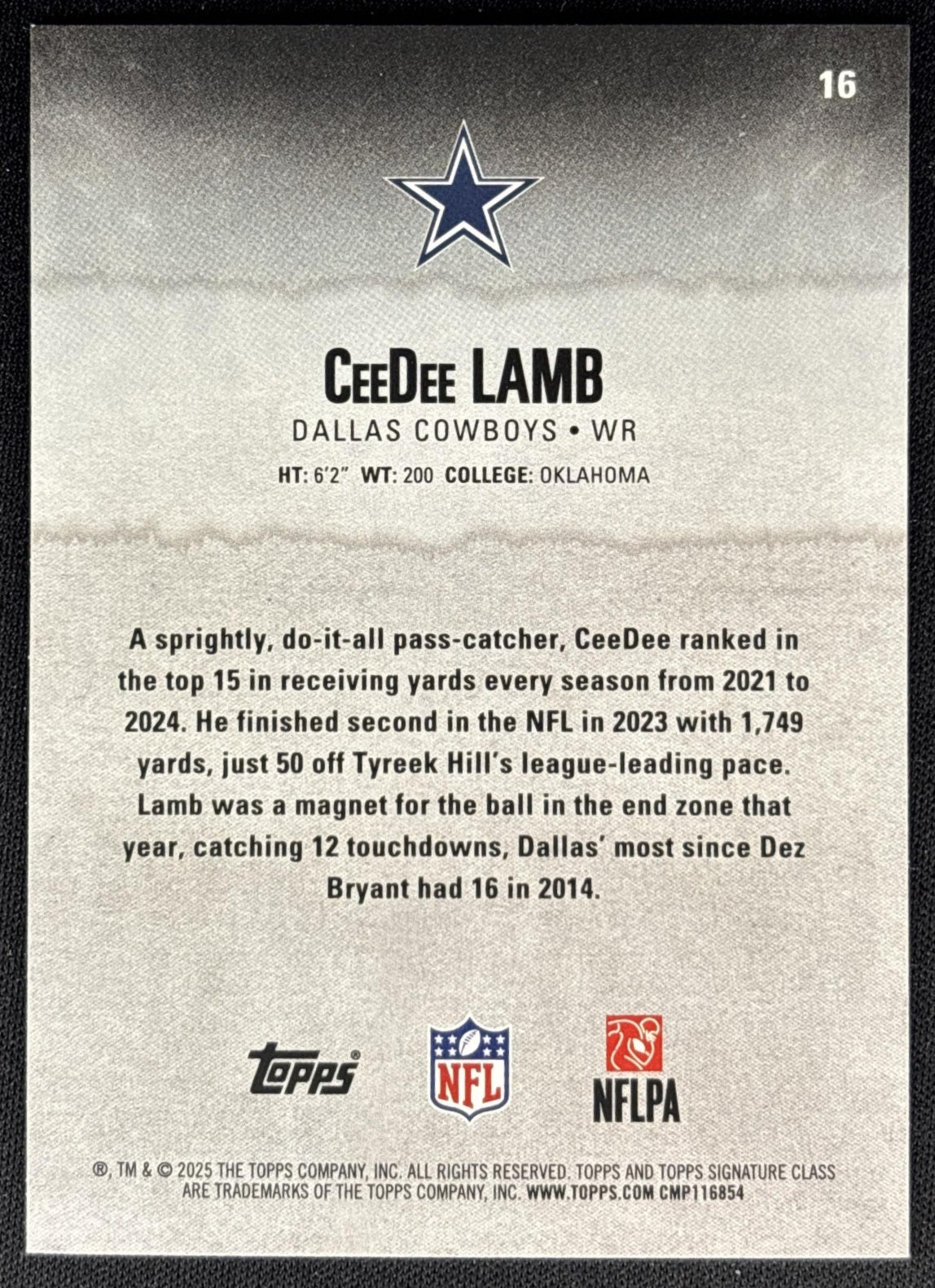 CeeDee Lamb 2025 Topps Signature Class Veteran Blue & Yellow Foil Cowboys Sports Trading Cards