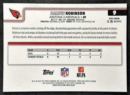 Darius Robinson 2025 Topps Chrome Sapphire Cardinals Sports Trading Cards