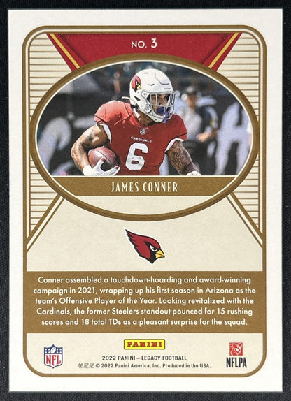 James Conner 2022 Panini Legacy Orange /199 Cardinals back