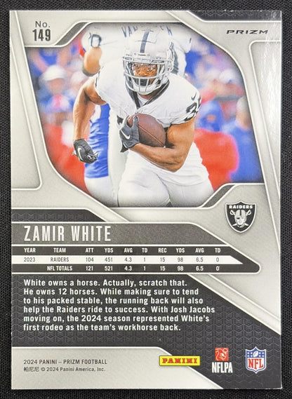 Zamir White 2024 Panini Prizm Green Wave Raiders