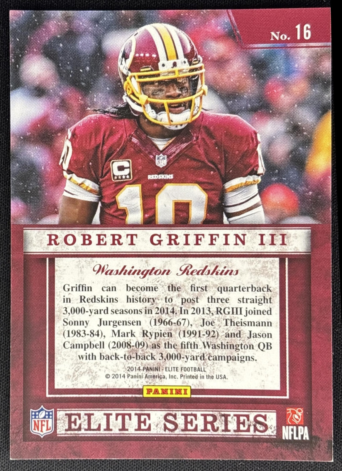 Robert Griffin III 2014 Panini Elite Series Silver Redskins Sports Trading Cards