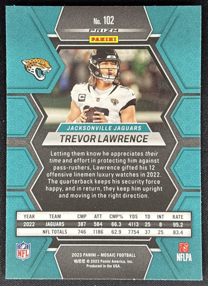 Trevor Lawrence 2023 Panini Mosaic Green Mosaic Jaguars Sports Trading Cards