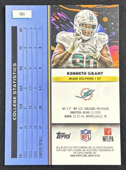 Kenneth Grant 2025 Topps Cosmic Chrome Nucleus Refractor Dolphins